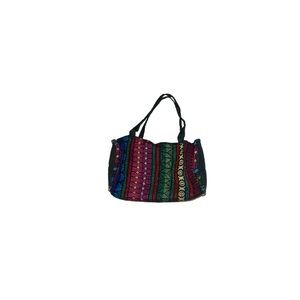 Handmade Boho Multicoloured Tribal Print Mini Duffle Bag